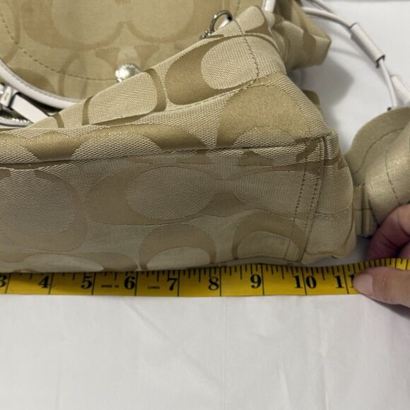 Coach Kyra Daisy Y2K Tan Beige White Backpack Bag Charms Utility Preppy GUC - Picture 11 of 13